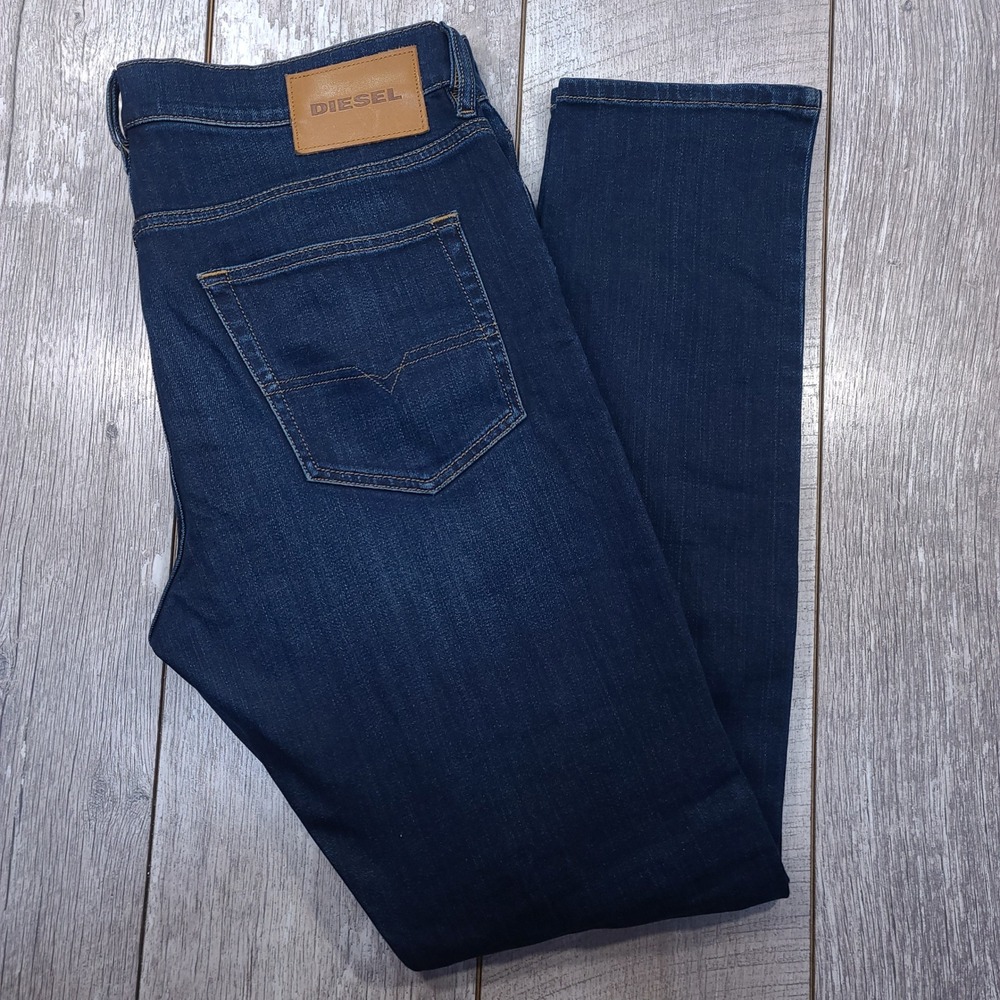 Diesel D-Luster Jeans Mens 34x34 Dark Blue Slim Fit Stretch Denim Pants